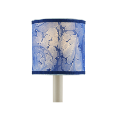 Marble Blue Paper Drum Chandelier Shade