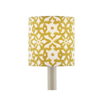 Block Print Gold Drum Chandelier Shade