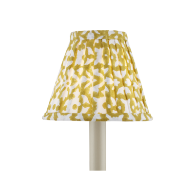 Block Print Gold Pleated Chandelier Shade