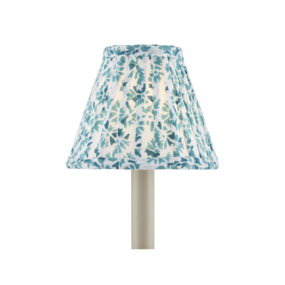 Block Print Green Pleated Chandelier Shade