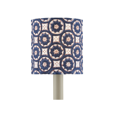 Block Print Navy Multi Drum Chandelier Shade