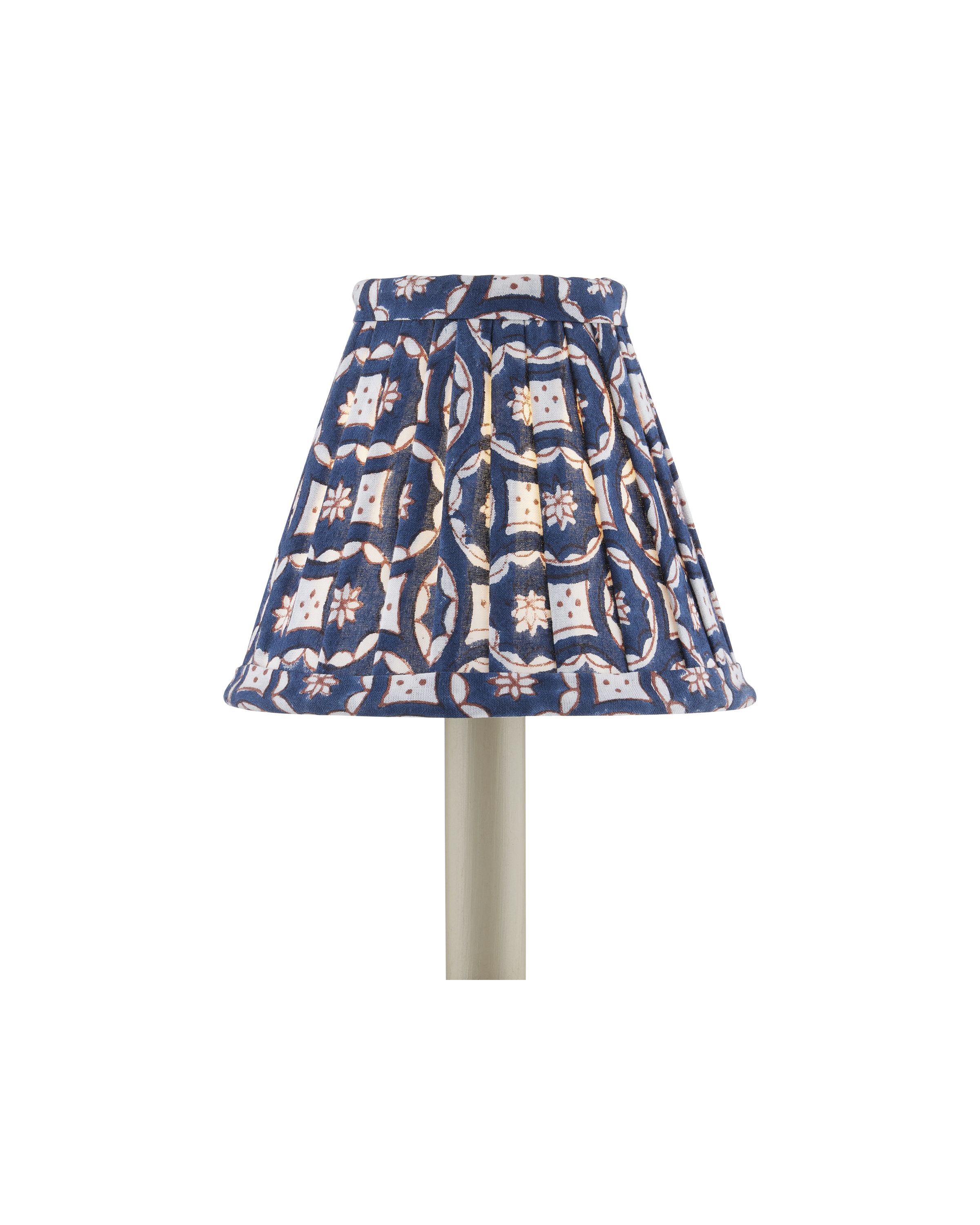 Block Print Navy Multi Pleated Chandelier Shade Block Print Navy Multi Pleated Chandelier Shade